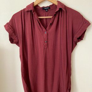 Madewell Central Drapey Popover Blouse, XS
